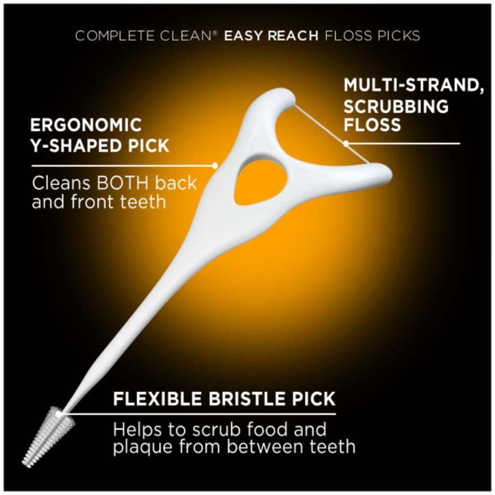 image:imageDenTek Easy Reach Complete Clean Floss Picks with Strong Dental Floss 75 Count 3 Pack214 Count Pack of 1