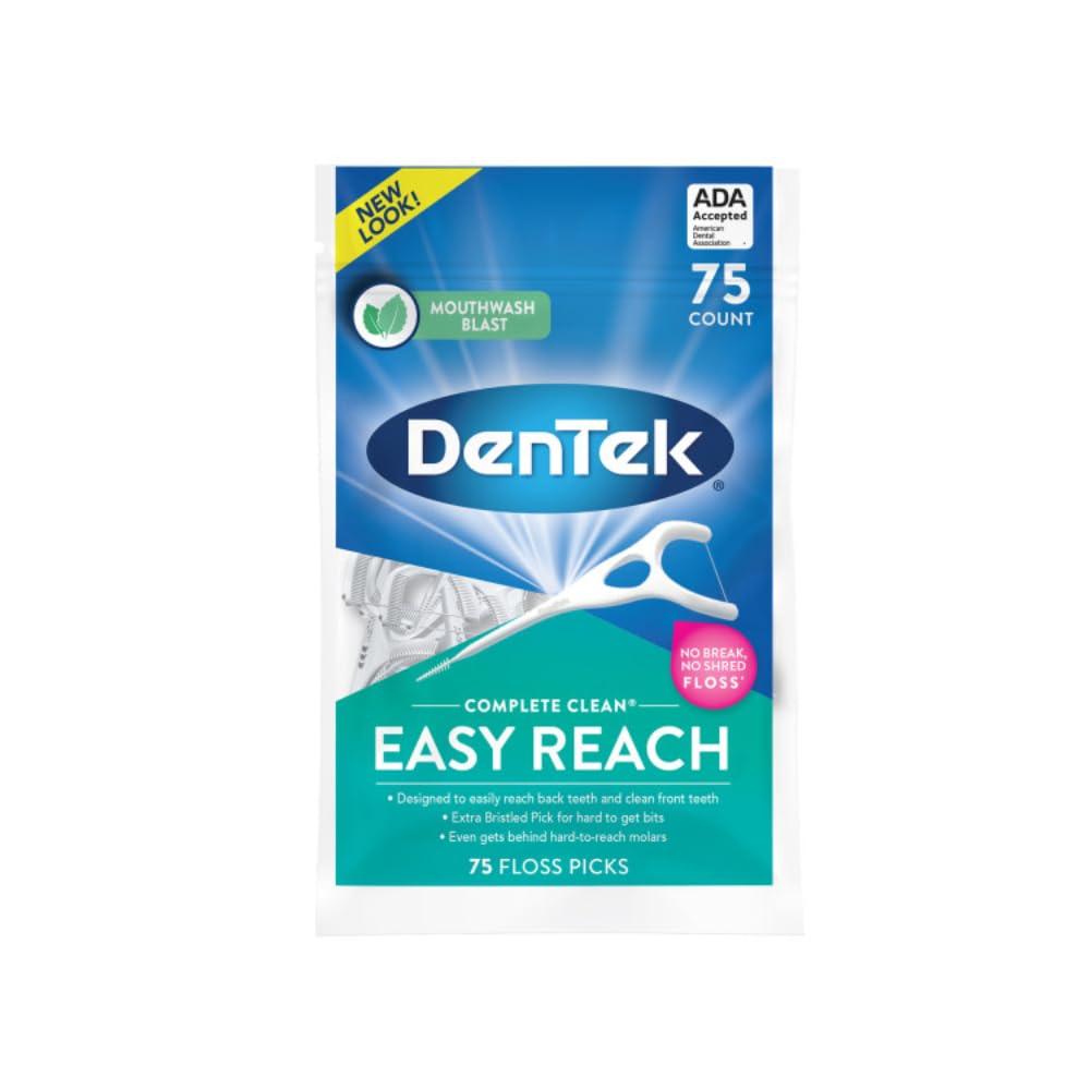 image:imageDenTek Easy Reach Complete Clean Floss Picks with Strong Dental Floss 75 Count 3 Pack214 Count Pack of 1