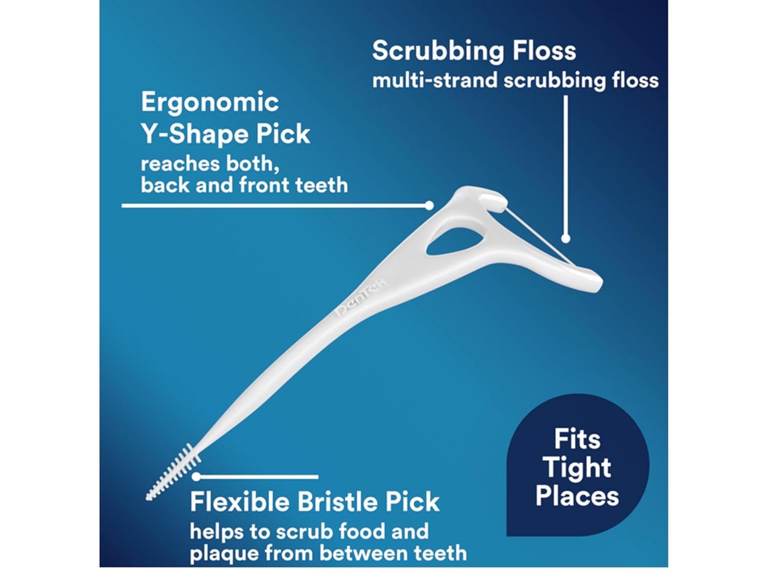 image:imageDenTek Easy Reach Complete Clean Floss Picks with Strong Dental Floss 75 Count 3 Pack75 Count Pack of 3