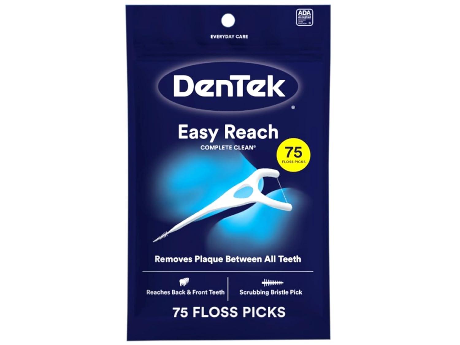 image:imageDenTek Easy Reach Complete Clean Floss Picks with Strong Dental Floss 75 Count 3 Pack75 Count Pack of 3
