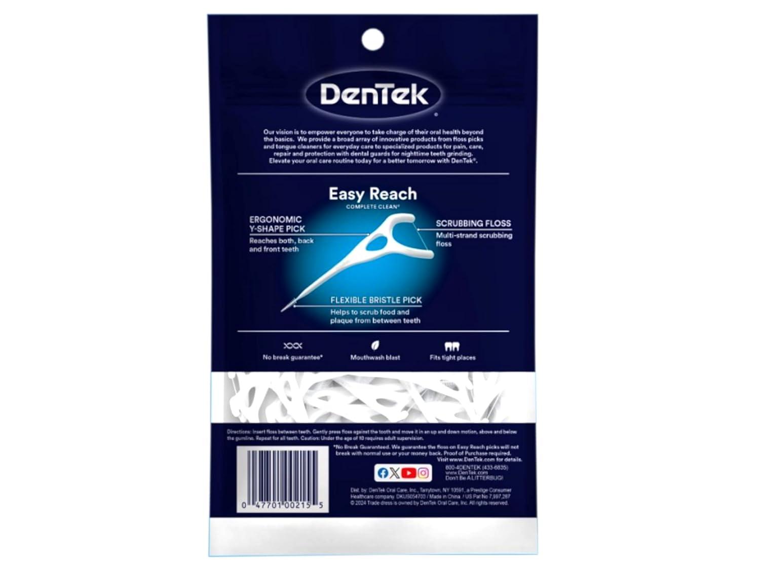 image:imageDenTek Easy Reach Complete Clean Floss Picks with Strong Dental Floss 75 Count 3 Pack75 Count Pack of 3