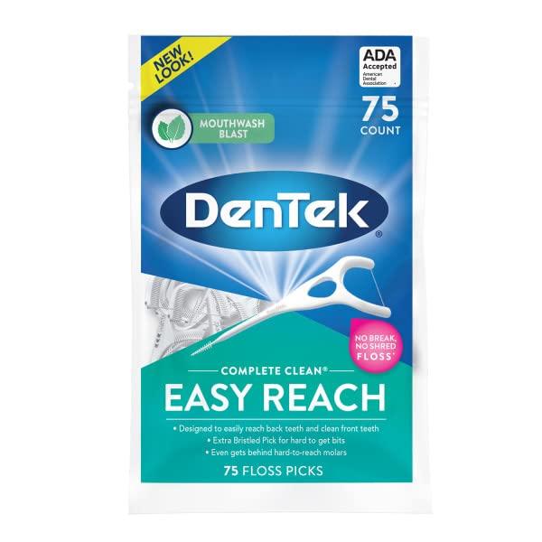image:imageDenTek Easy Reach Complete Clean Floss Picks with Strong Dental Floss 75 Count 3 Pack75 Count Pack of 4