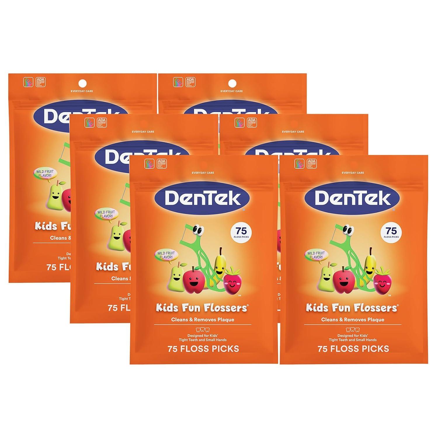 image:imageDenTek Fun Flossers Kids Floss Picks with Wild Fruit Flavor 75 Count Pack of 3Wild Fruit