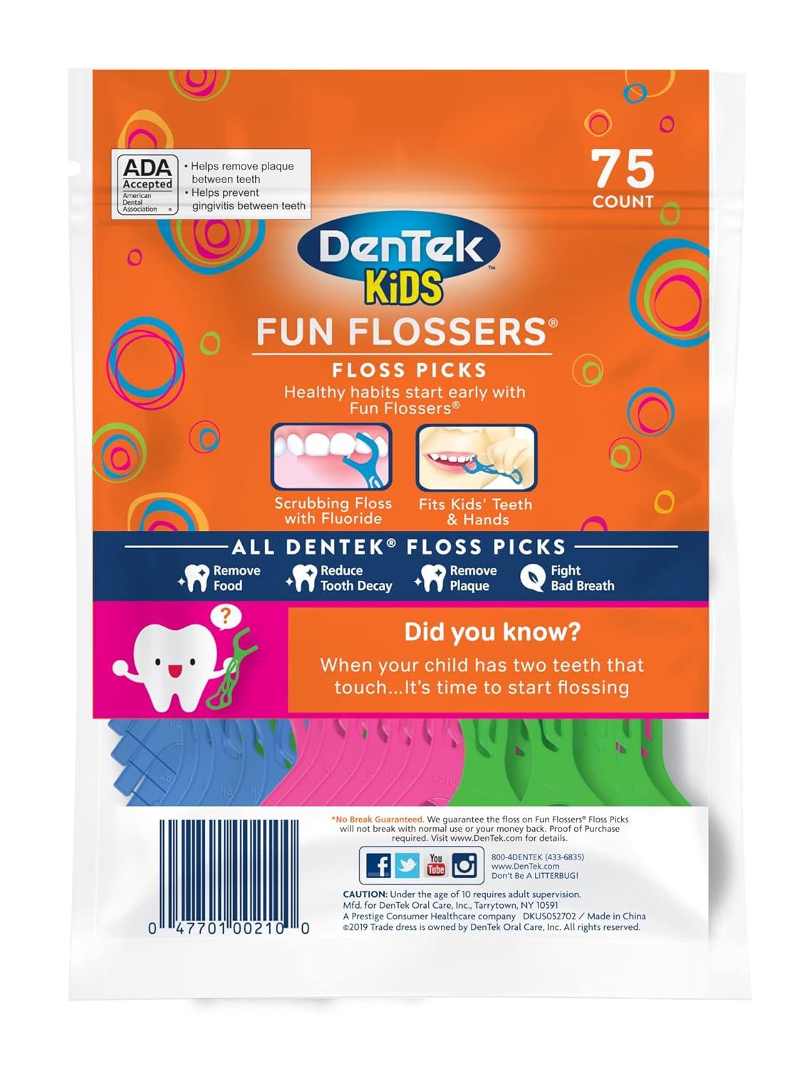 image:imageDenTek Fun Flossers Kids Floss Picks with Wild Fruit Flavor 75 Count Pack of 3Wild Fruit