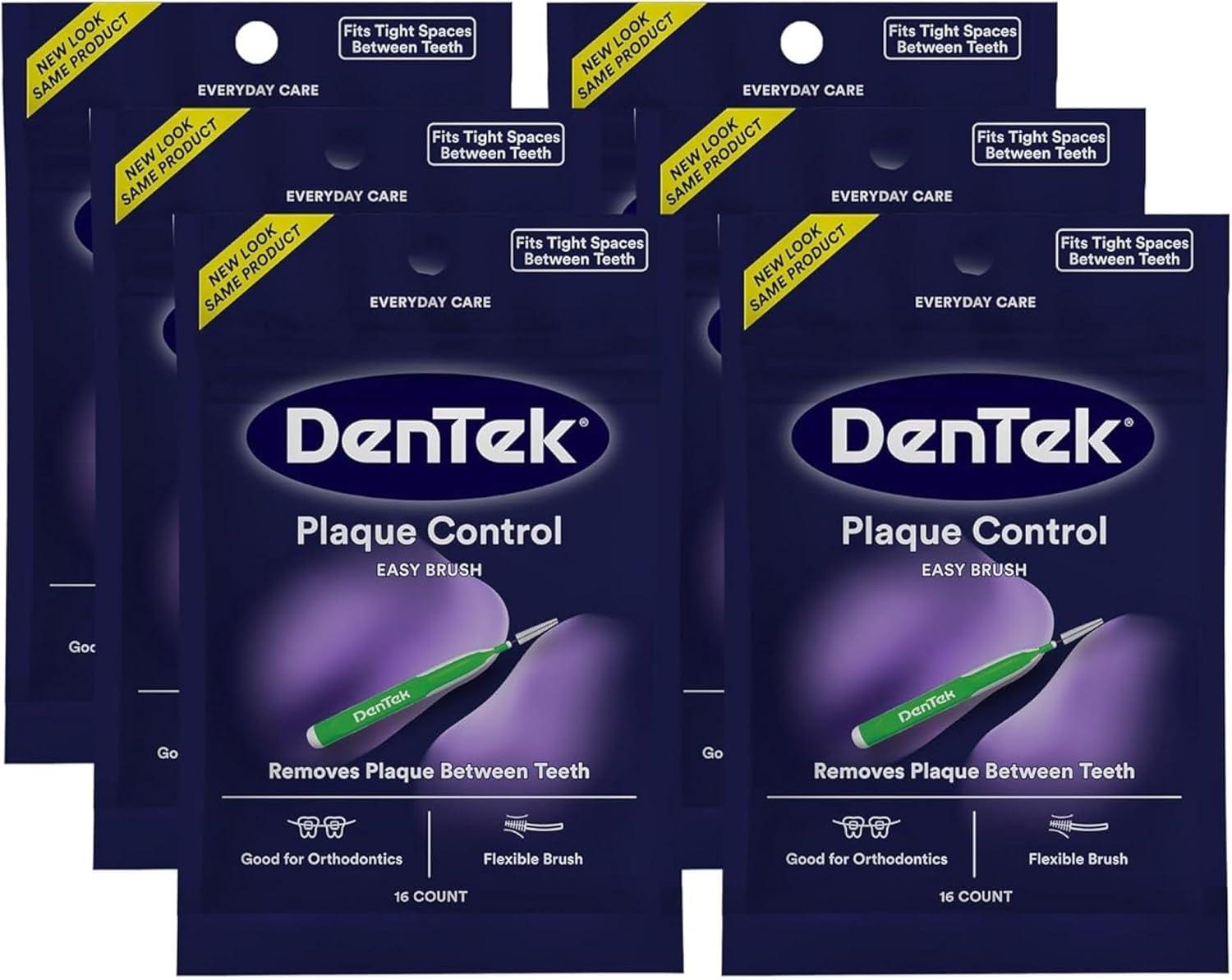 image:imageDentek Plaque Control Interdental Brushes Tight 16 Count EasyBrush Interdental Plaque Remover with Fluoride Cleans Tight Spaces Around Teeth Braces amp Other Dental AppliancesWhite