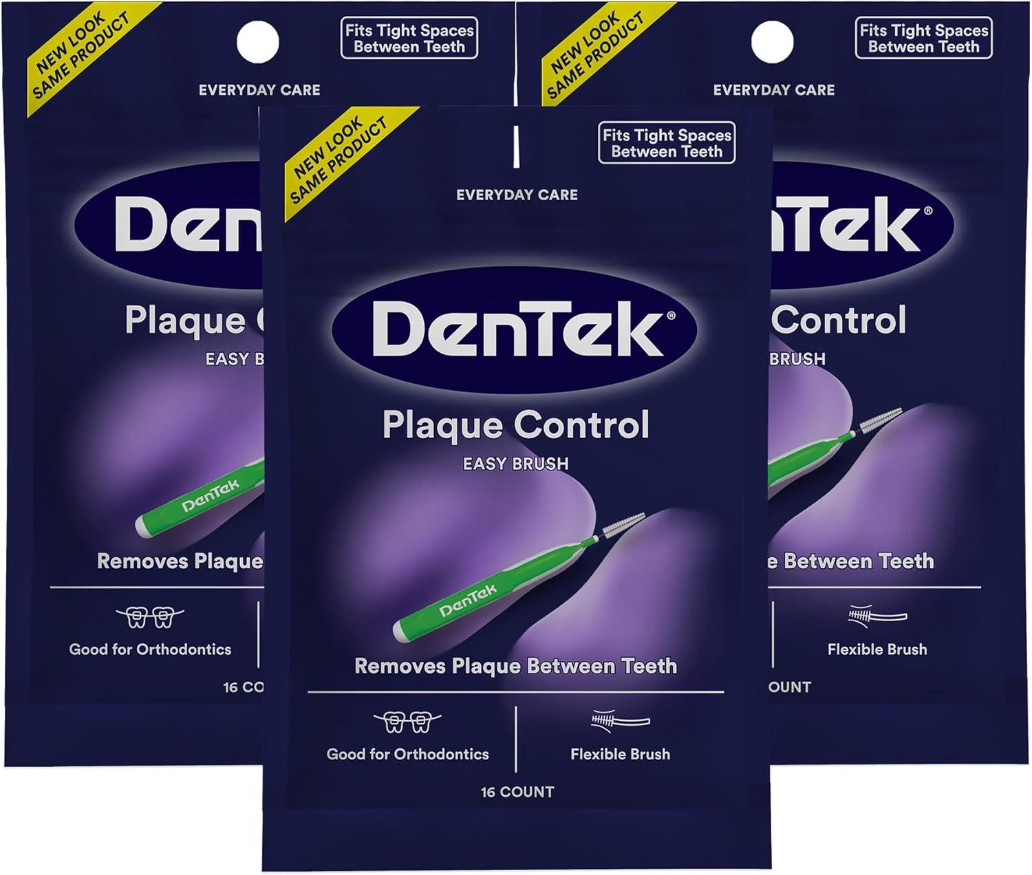 image:imageDentek Plaque Control Interdental Brushes Tight 16 Count EasyBrush Interdental Plaque Remover with Fluoride Cleans Tight Spaces Around Teeth Braces amp Other Dental AppliancesWhite