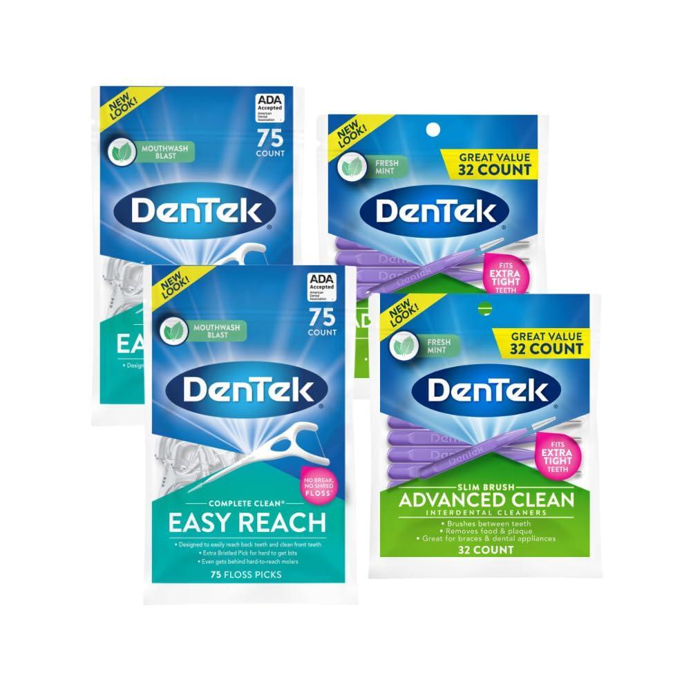 image:imageDenTek Easy Reach Complete Clean Floss Picks with Strong Dental Floss 75 Count 3 Pack214 Count Pack of 1