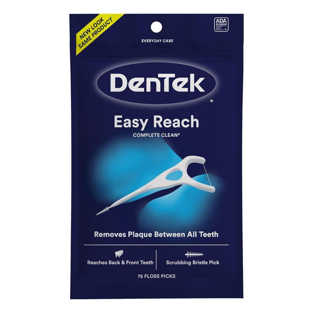 image:imageDenTek Easy Reach Complete Clean Floss Picks with Strong Dental Floss 75 Count 3 Pack75 Count Pack of 1
