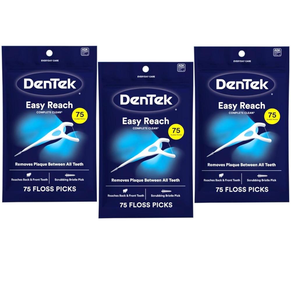 image:imageDenTek Easy Reach Complete Clean Floss Picks with Strong Dental Floss 75 Count 3 Pack75 Count Pack of 3