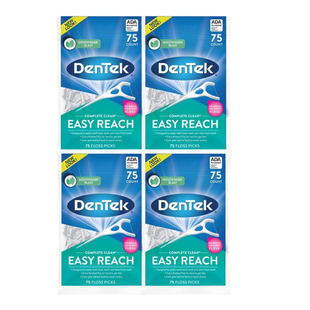 image:imageDenTek Easy Reach Complete Clean Floss Picks with Strong Dental Floss 75 Count 3 Pack75 Count Pack of 4