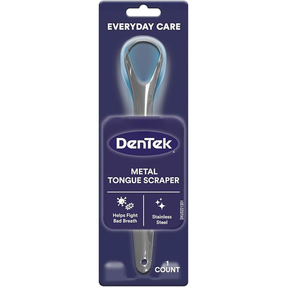 image:imageDenTek Metal Tongue Scraper for Better Oral Health Removes Bacteria Fights Bad Breath 100 Stainless Steel DishwasherSafe Slim Design Works Gently1 Count Pack of 1
