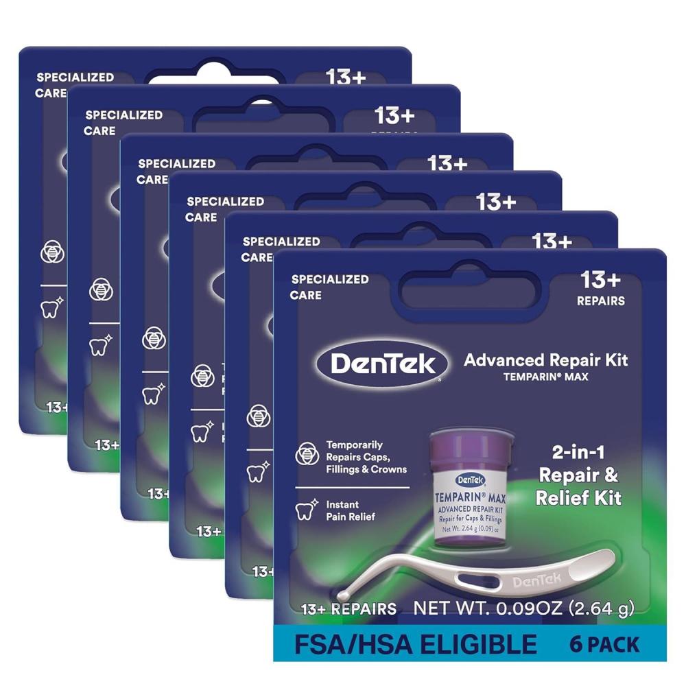 image:imageDenTek Temparin Max Dental Repair Kit for Pain Relief amp Temporary Repair Pack of 6 Kits 13 Repairs per Kit