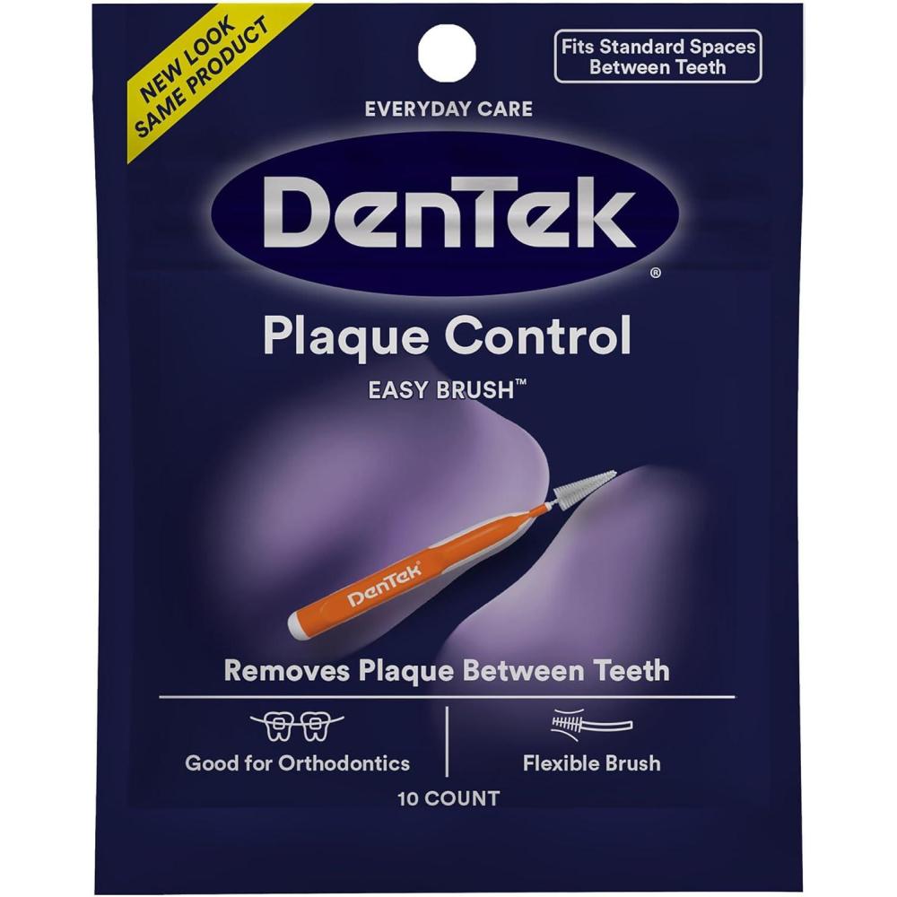image:imageDentek Interdental Brushes Standard Mint Flavor 10 Count EasyBrush Interdental Plaque Remover with Fluoride Cleans Tight Spaces Around Teeth Braces amp Other Dental AppliancesInterdental Cleaners