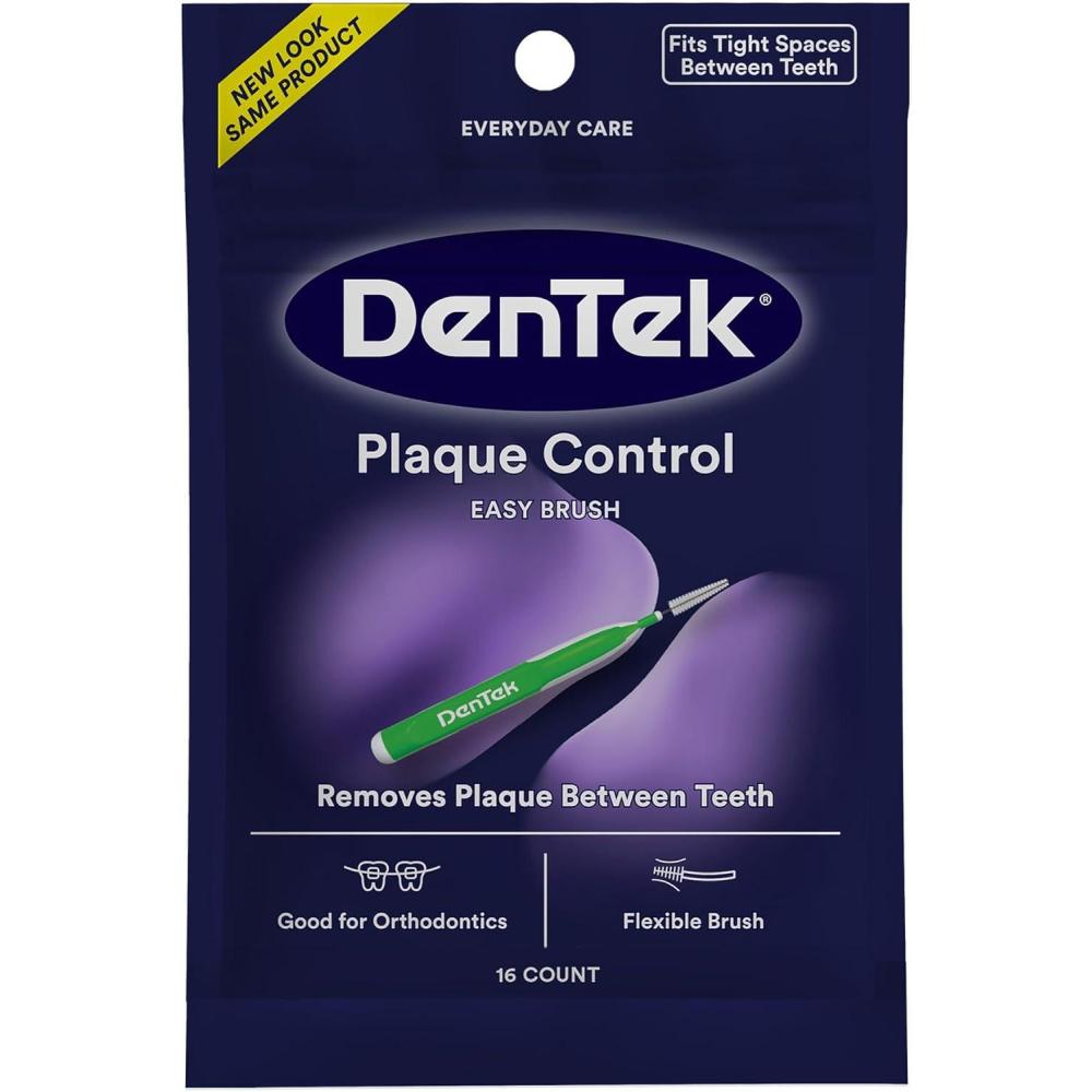 image:imageDentek Plaque Control Interdental Brushes Tight 16 Count EasyBrush Interdental Plaque Remover with Fluoride Cleans Tight Spaces Around Teeth Braces amp Other Dental AppliancesWhite