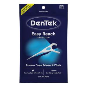 DenTek Easy Reach Complete Clean Floss Picks, with Strong Dental Floss, 75 Count, 3 Pack(75 Count (Pack of 1))