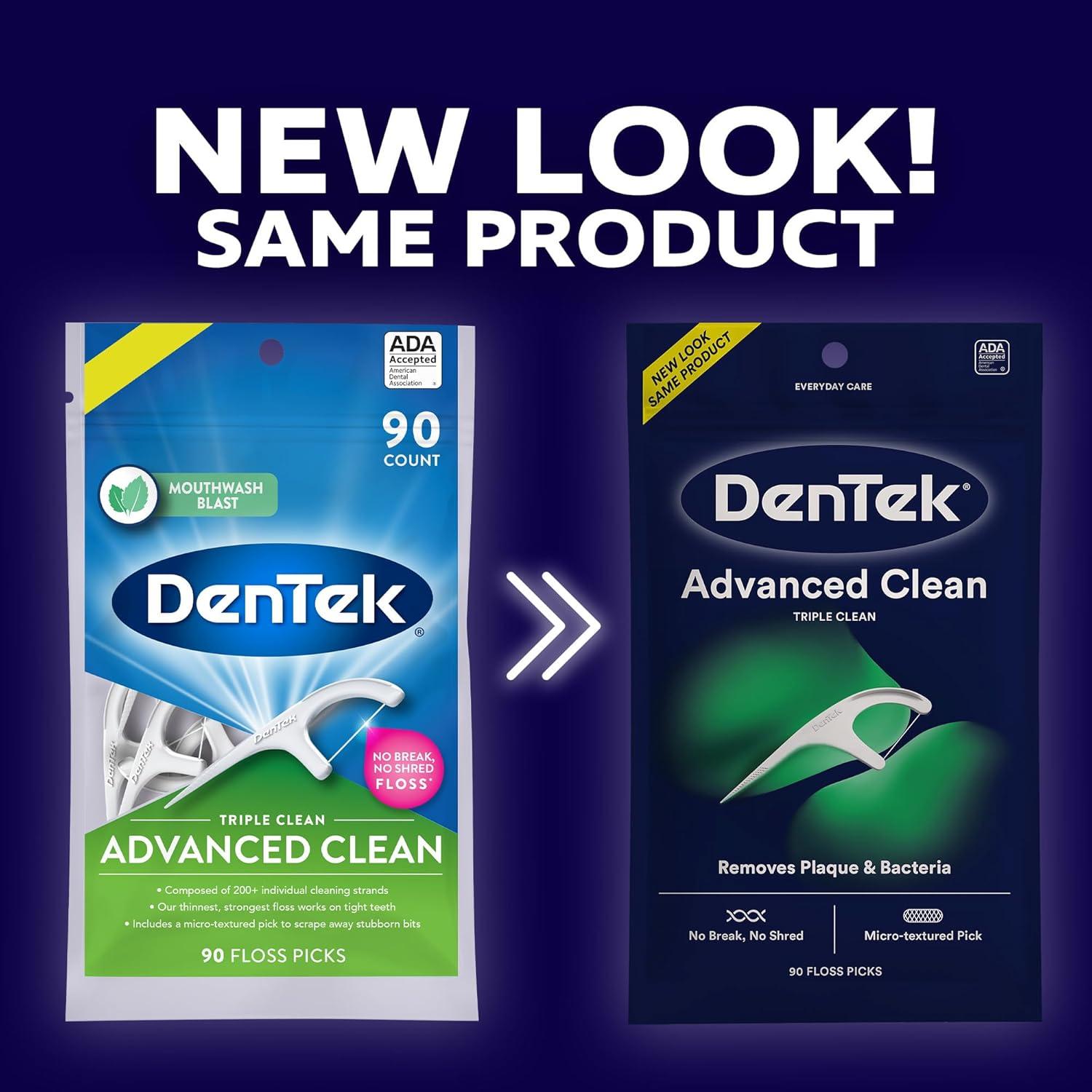 image:imageDenTek Advanced Clean Floss Picks with No Break amp No Shred Dental Floss Plaque Remover 150 Count Pack of 6Mint