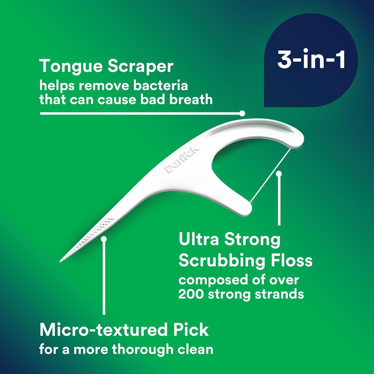 image:imageDenTek Advanced Clean Floss Picks with No Break amp No Shred Dental Floss Plaque Remover 150 Count Pack of 6Mint
