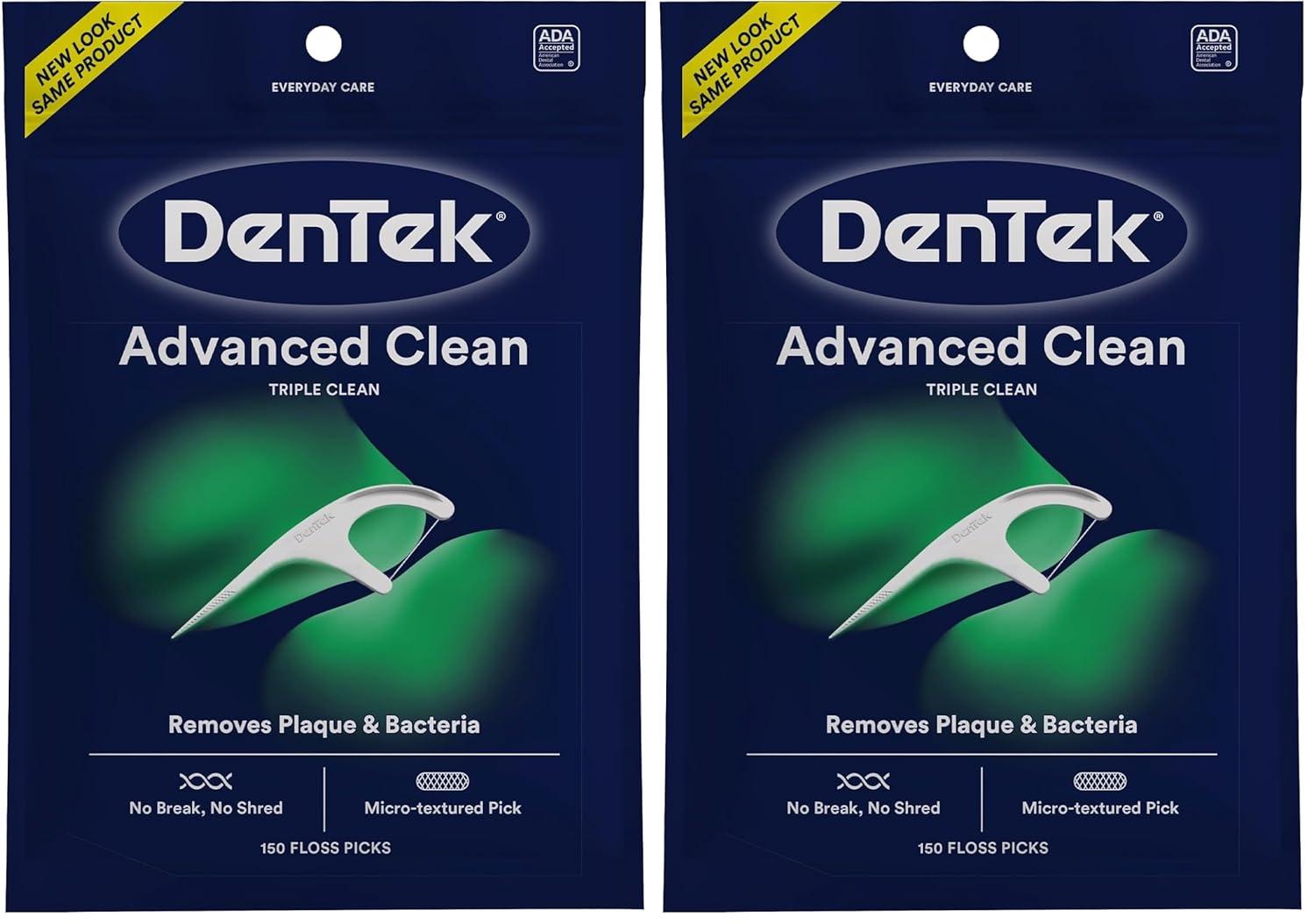 image:imageDenTek Advanced Clean Floss Picks with No Break amp No Shred Dental Floss Plaque Remover 150 Count Pack of 6Mint