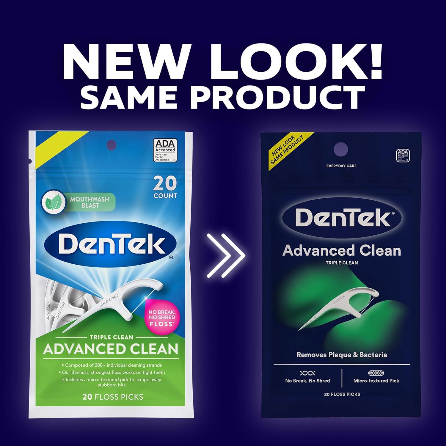 image:imageDenTek Advanced Clean Floss Picks with No Break amp No Shred Dental Floss Plaque Remover 150 Count Pack of 6Mint