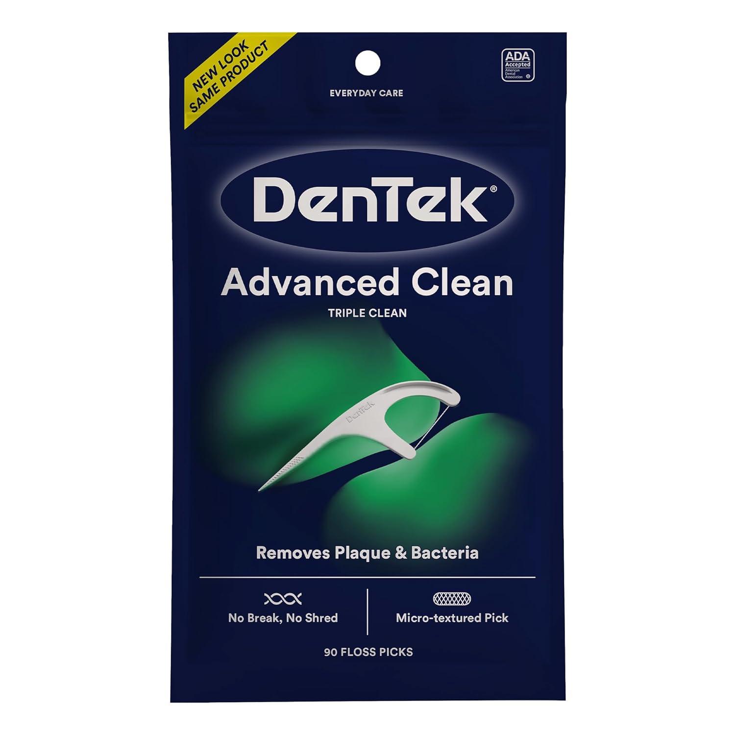image:imageDenTek Advanced Clean Floss Picks with No Break amp No Shred Dental Floss Plaque Remover 150 Count Pack of 6Mint