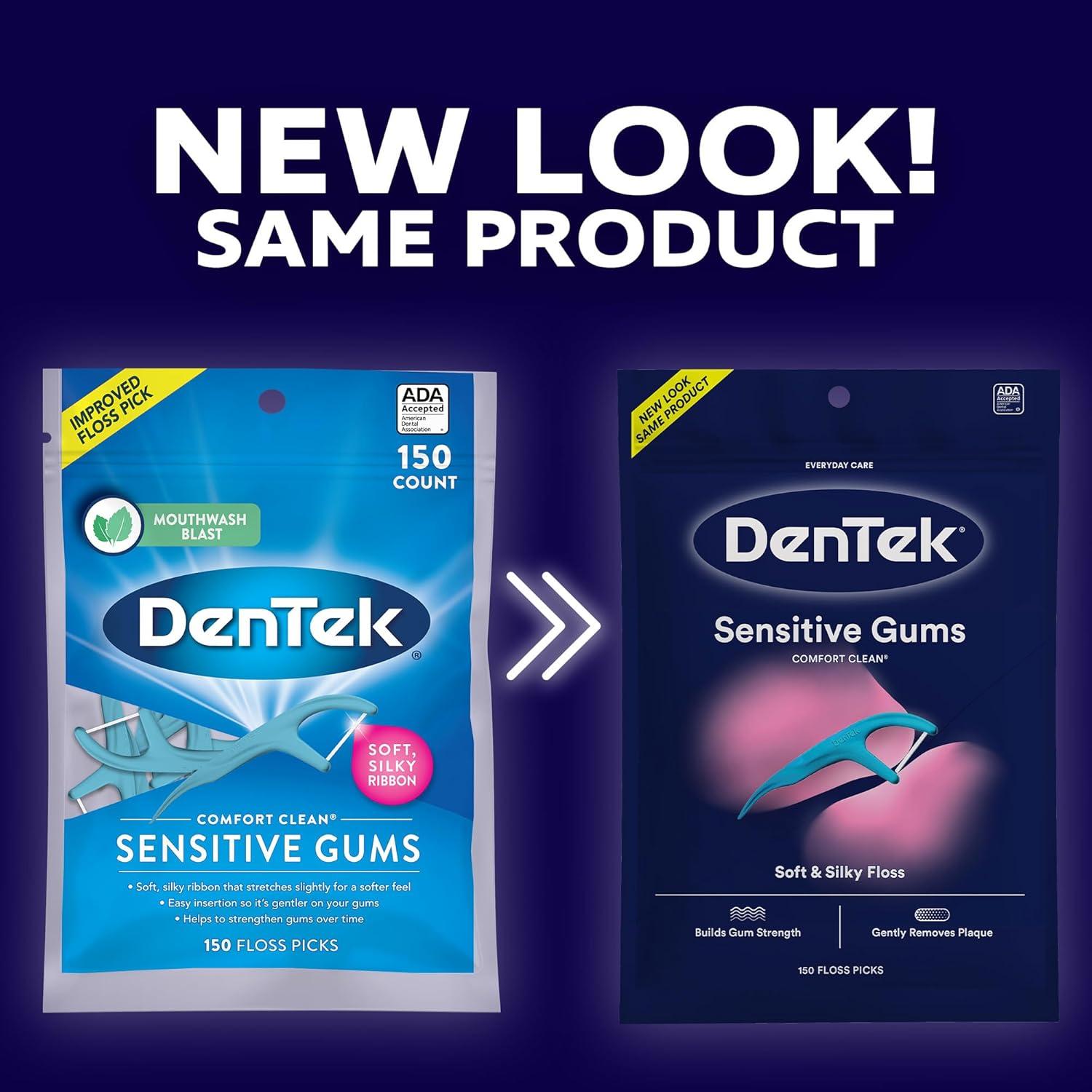 image:imageDenTek Comfort Clean Sensitive Gums Floss Picks Soft amp Silky Ribbon 150 Count 3 Pack150 Count