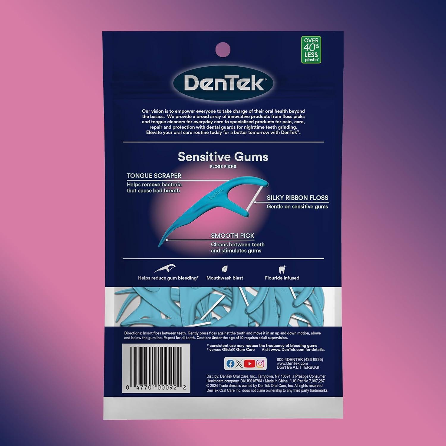image:imageDenTek Comfort Clean Sensitive Gums Floss Picks Soft amp Silky Ribbon 150 Count 3 PackSensitive Gums