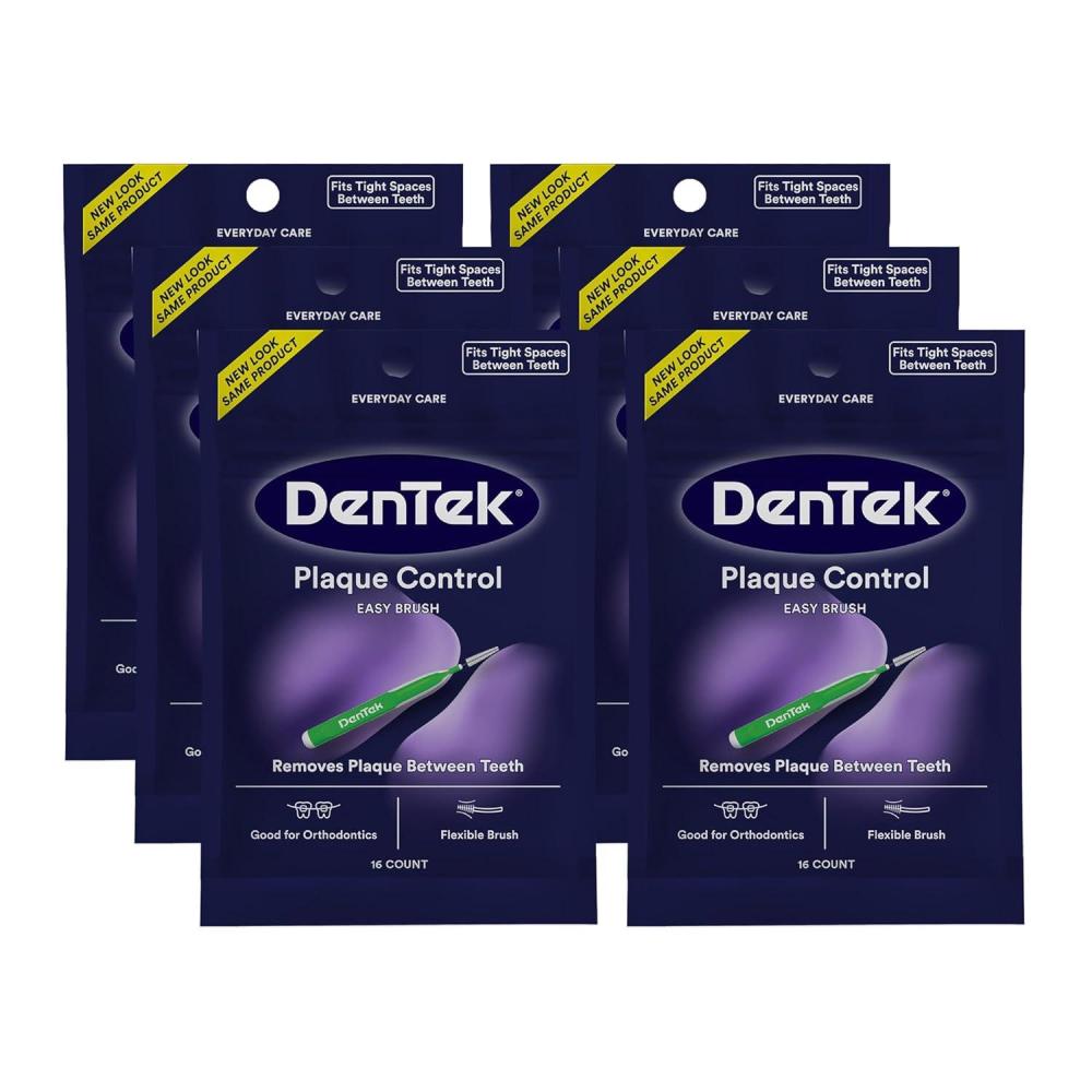 image:imageDentek Interdental Brushes  Tight 16 Count 6 Pack  EasyBrush Interdental Plaque Remover with Fluoride  Cleans Tight Spaces Around Teeth Braces amp Other Dental Appliances