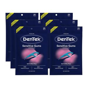 DenTek Comfort Clean Sensitive Gums Floss Picks, Soft & Silky Ribbon, 150 Count, 3 Pack(150 Count)
