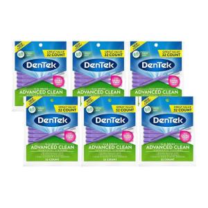 DenTek Slim Brush Advanced Clean, Interdental Brushes for Cleaning Between Tight Teeth, Safe for Braces & Dental Work, 32 Count(32 Count (Pack of 6))