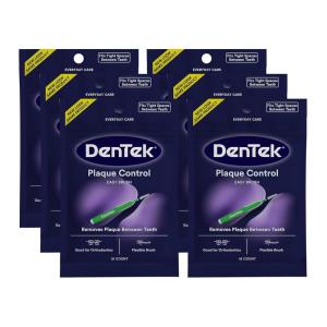 Dentek Interdental Brushes – Tight, 16 Count, 6 Pack – Easy-Brush Interdental Plaque Remover with Fluoride – Cleans Tight Spaces Around Teeth, Braces & Other Dental Appliances
