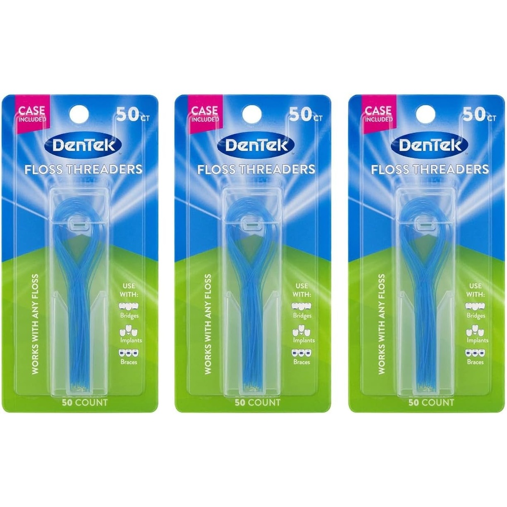 image:imageDenTek Floss Threaders for Braces Bridges amp Dental Implants 50 Count1 Count Pack of 150