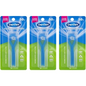 DenTek Floss Threaders for Braces, Bridges & Dental Implants, 50 Count(1 Count (Pack of 150))
