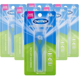 DenTek Floss Threaders for Braces, Bridges & Dental Implants, 50 Count(5 Count (Pack of 360))